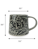 Katie Merz Olive Green Mug with Black Glyph Art