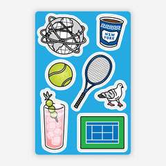 US Open NYC Tennis 4"x6" Sticker Sheet