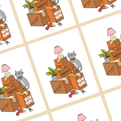 New Home - Stack of Boxes - Congrats Greeting Card