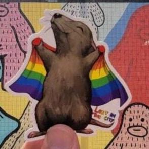 Pride Flag Rat Vinyl Sticker