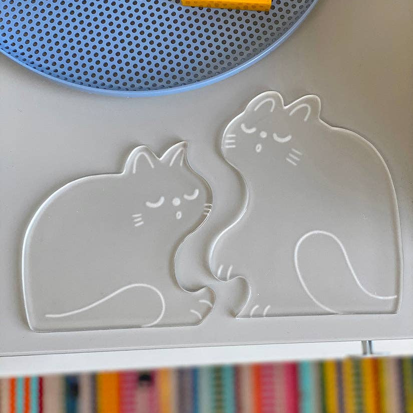 Perfect Nap (CATS) Set of Two Clear Acrylic Coasters