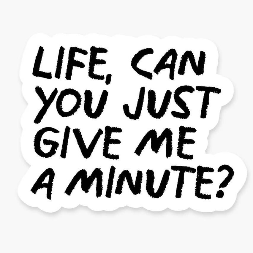 "Life, Can You Just Give Me A Minute?" Sticker