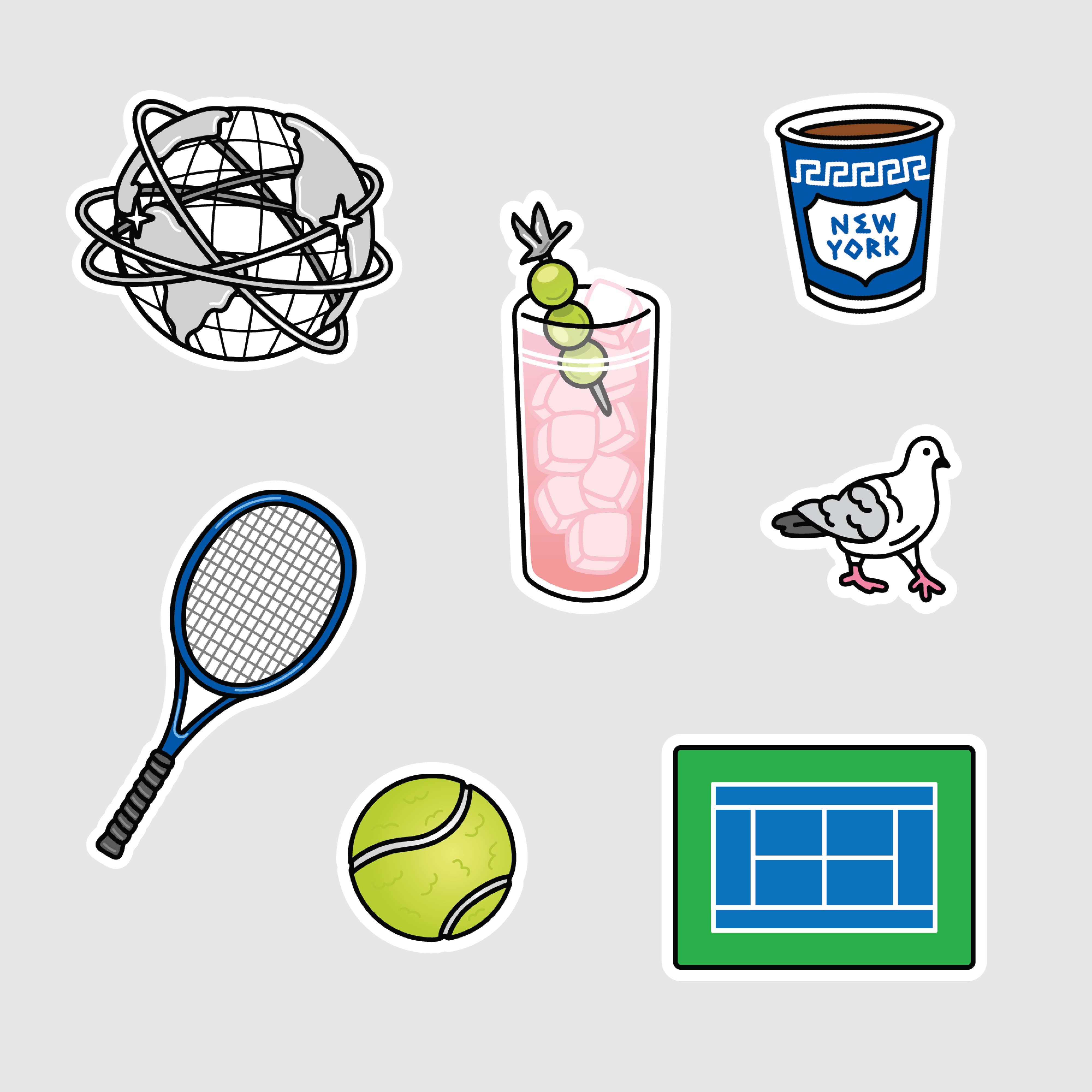 US Open NYC Tennis 4"x6" Sticker Sheet