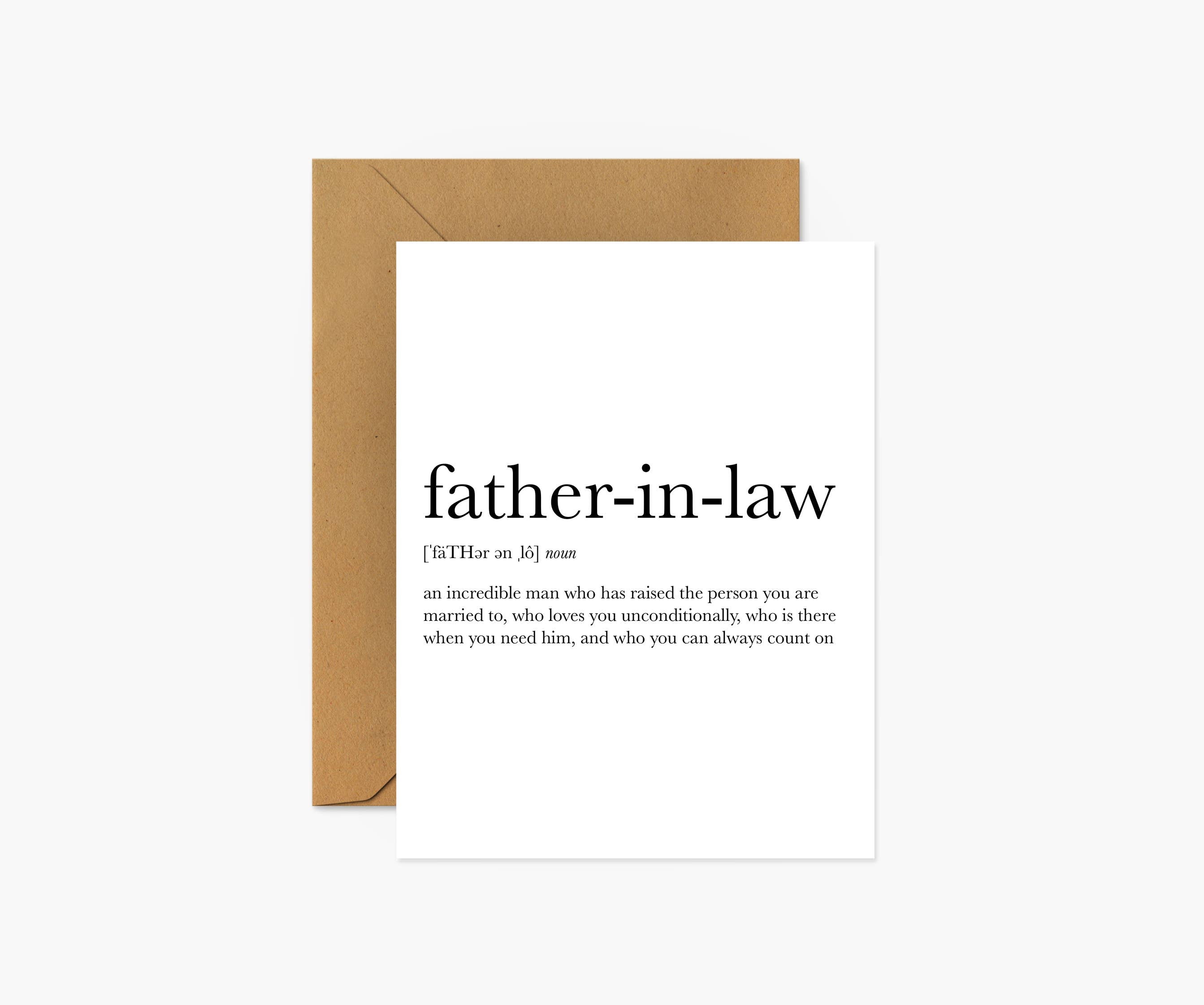 Father-in-Law Definition - Father's Day Card