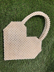 Hand Beaded Heart Bag