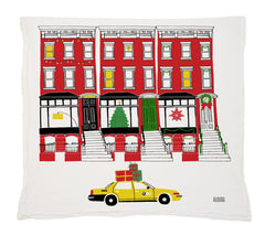 Holiday Brownstone Tea Towel