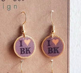 I Love BK Purple Earring