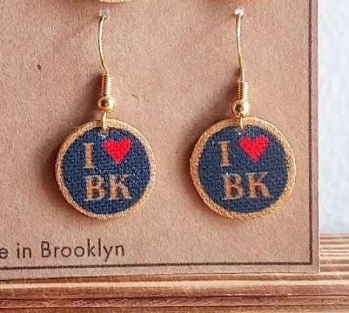 I Love BK Navy Earrings
